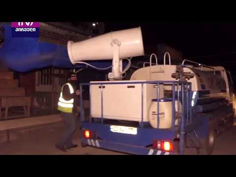 ფოთის ქუჩების სადეზინფექციო საშუალებებით დამუშავება გრძელდება