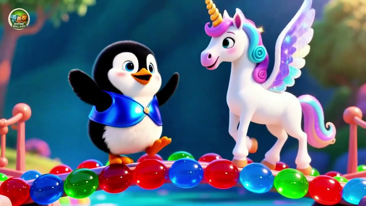 Baby Unicorn with Friend Penguin | Fun Friendship Song for Kids | Nursery Rhymes in English