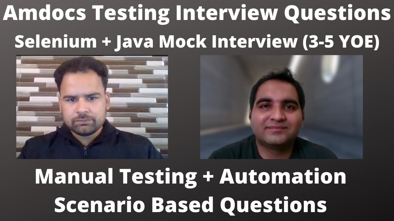 Automation Testing Interview For Experienced Amdocs Interview Questions YouTube