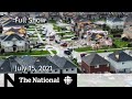 CBC News: The National | Barrie tornado, Unmarked graves report, Olympic restrictions