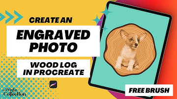 How to Engrave a Photo on a Wood Log with Procreate (FREE) Wood Procreate Brush, Tutorial Beginners