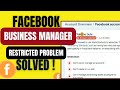 Facebook Business portfolio/manager restricted problem solved