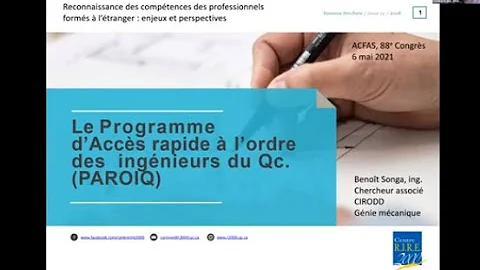 Programme d'accès rapide à l'Ordre des ingénieurs du Québec (PAROIQ).