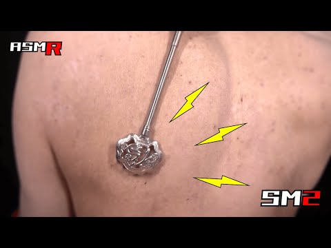 【アトピー性皮膚炎ASMR】乾燥して超痒い背中を金属製の孫の手で掻く音/癒し/リラックス効果/睡眠導入/マッサージ
