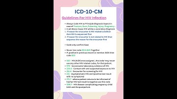 ICD Coding guidelines for HIV #medicalbilling #medicalcoding #icd10cm #aapc #cpc #ahima #ccs
