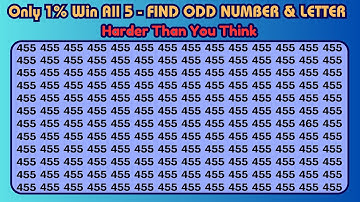 “Find Odd Number & Letters Puzzle Pack – Test Your Eyes in 5 Rounds 🎯” #iqtestusa #puzzlevideo