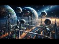 Cosmic utopia aigenerated cities beyond the stars with synthwave music 