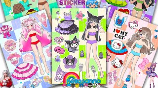 Oddly Satisfying ASMR Sticker Book Transformation! My Melody & Cinnamoroll DIY | Sanrio #146