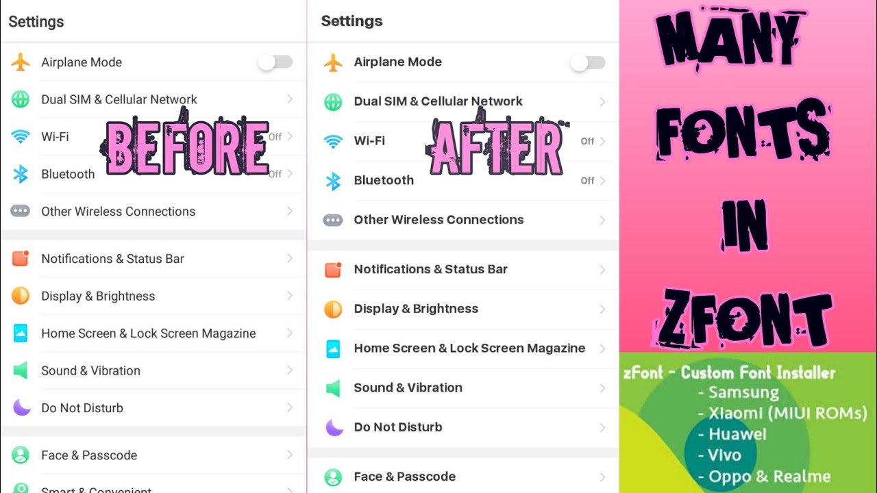 HOW TO CHANGE FONT USING ZFONT ZFONT TUTORIAL YouTube