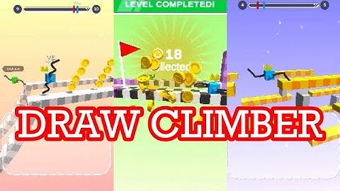 draw climber gameplay walkthrough levels 1-15 | school of gaming