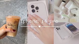  iphone 14 pro (silver) unboxing | cute apple accessories + ios 16 set up!