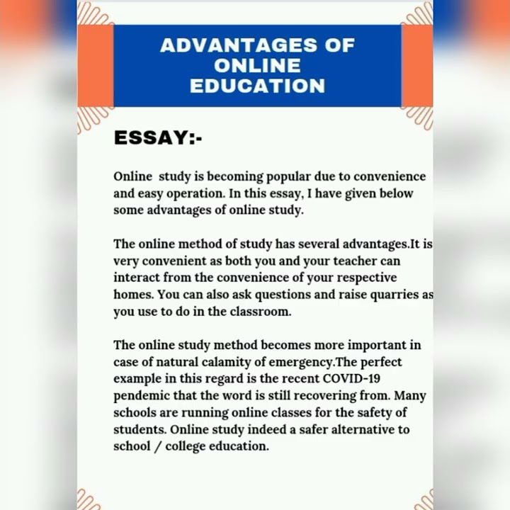 ESSAYS on Advantages and Disadvantages on online education. - YouTube