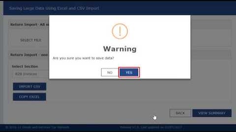 Uploading GST invoices using CSV templates
