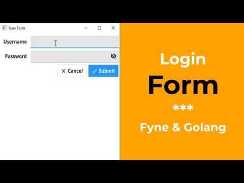 Login form -  Fyne Golang GUI Tutorial 54