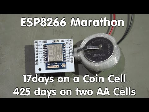 #58 ESP8266 Sensor runs 17 days on a coin cell/transmits data (deep-sleep)