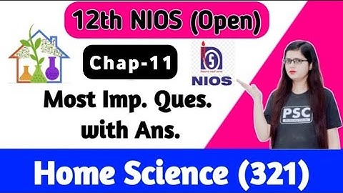 Home Science 321 important Questions Nios | Class 12 home science Chapter 11 important questions