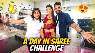 Wearing Saree Full Day Challenge by Neetu  Airport Reactions