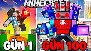 Minecraftta Speaker-Televi̇zyon Man Olarak 100 Gün Geçi̇rdi̇m Fi̇nal