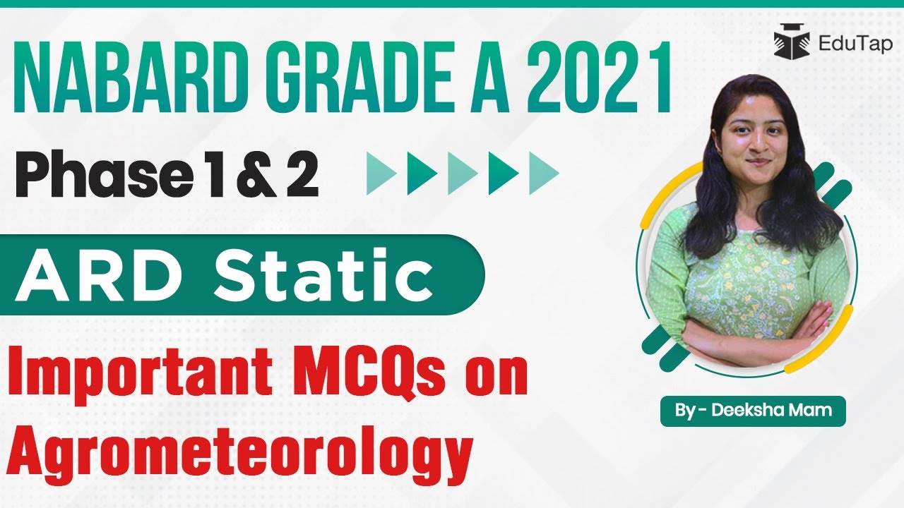 Imp. MCQs on Agrometeorology | NABARD Grade A 2021 | Phase 1 & 2 | ARD Static