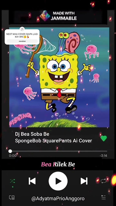 Lirik Lagu Dj Bea Soba Be Cover SpongeBob 🤓😱#spongebobaicover #spongebob    #djbeasobabe