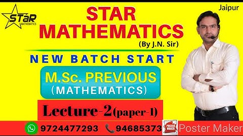 Lecture-2 paper-1 M.Sc.Mathematics(Pre.-2022) for all university maths by j.n.sir online classes