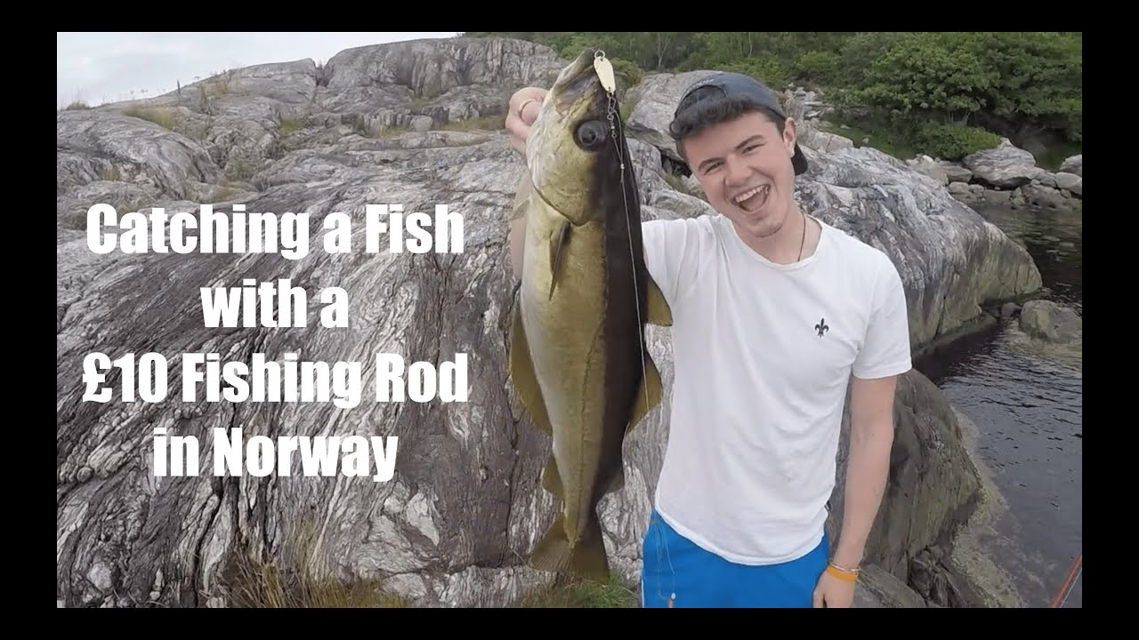 Wild Camping in Norway - Catching a Fish with a £10 Fishing Rod