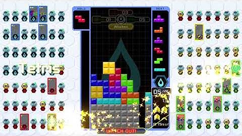 my tetris line clear sends 8 lines in tetris 99 teams!!!!!!