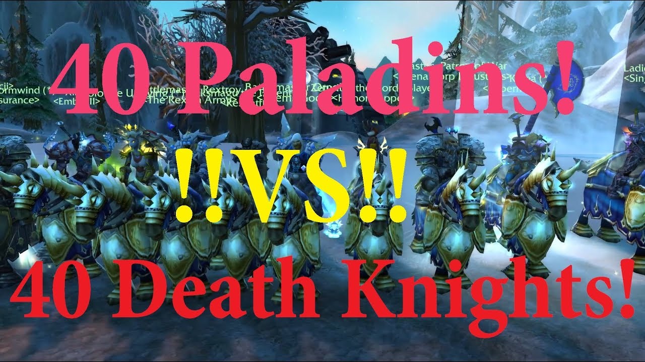 40 Paladins VS 40 Death Knights Massive fight in Alterac Valley Best paladin EU