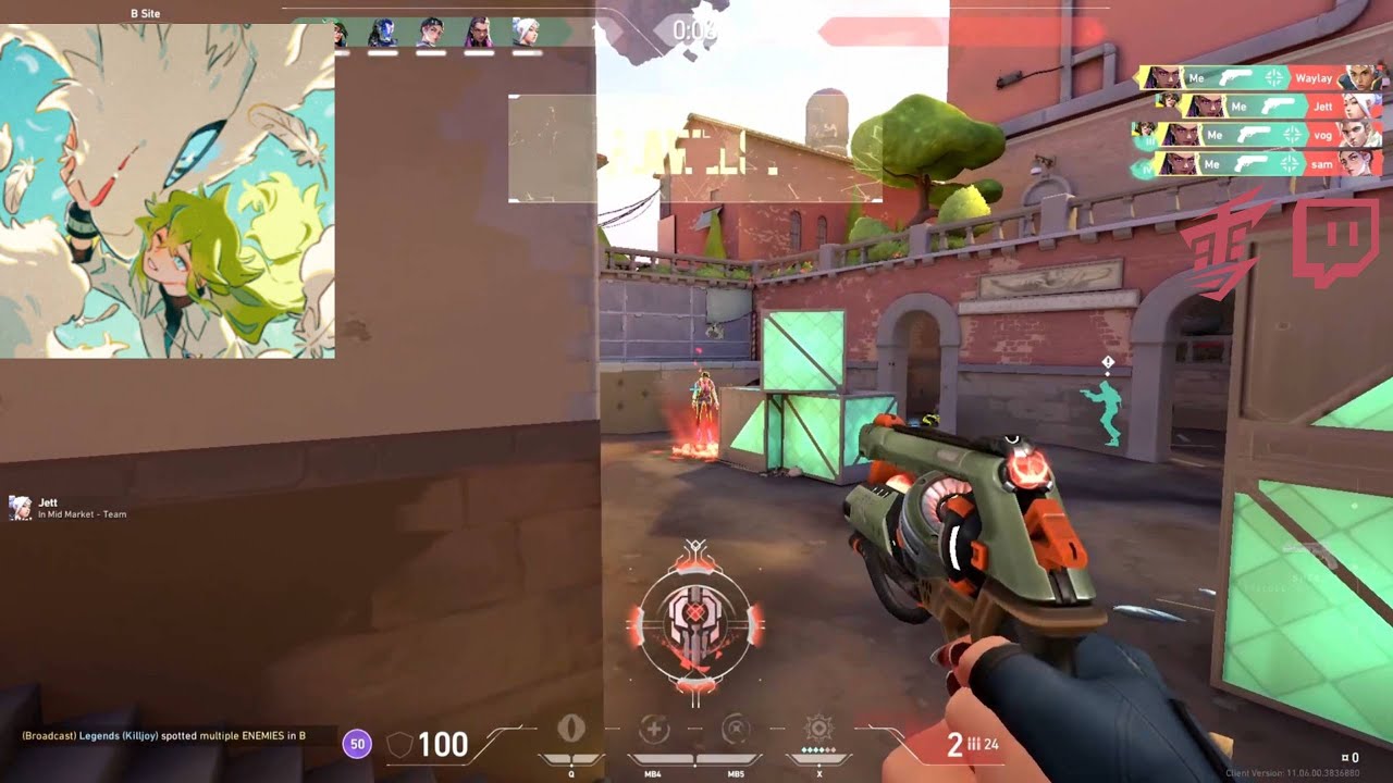 Florescent farming clips on stream