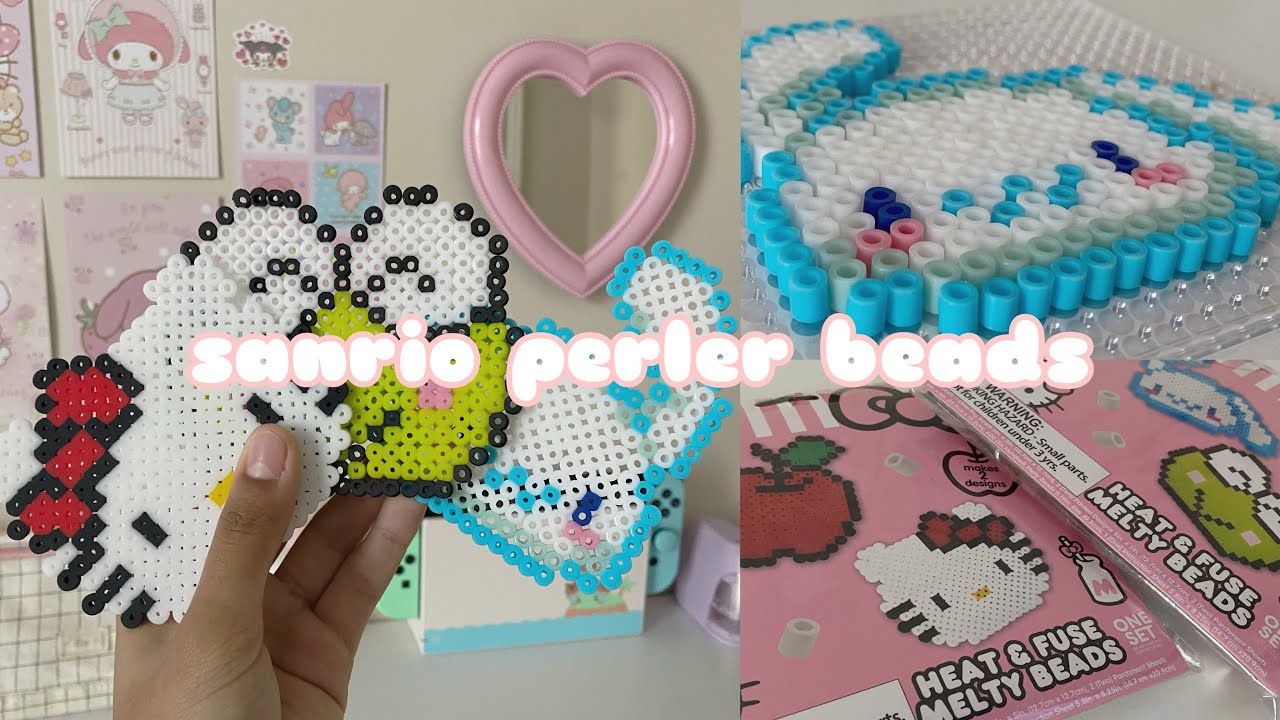 sanrio perler beads ♡  sanriocore, crafts, pastel, etc… 🎀 