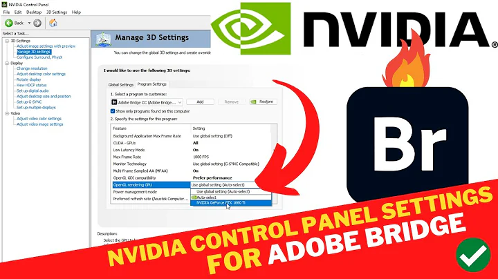 Die besten Nvidia Control Panel-Einstellungen für Adobe Bridge