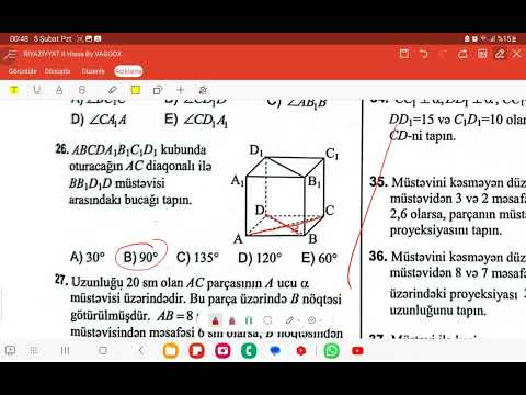 Toplu 2023 Düz xətt və müstəvinin qarşılıqlı vəziyyəti. Çarpaz düz xətlər