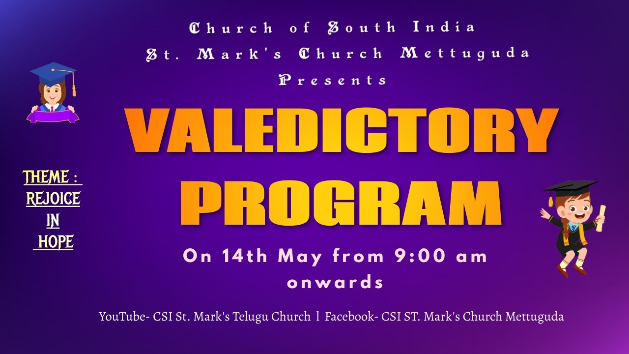 VACATION BIBLE SCHOOL 2022 I Day 6 I VALEDICTORY PROGRAM I 14th May 2022 at 9: 00 am