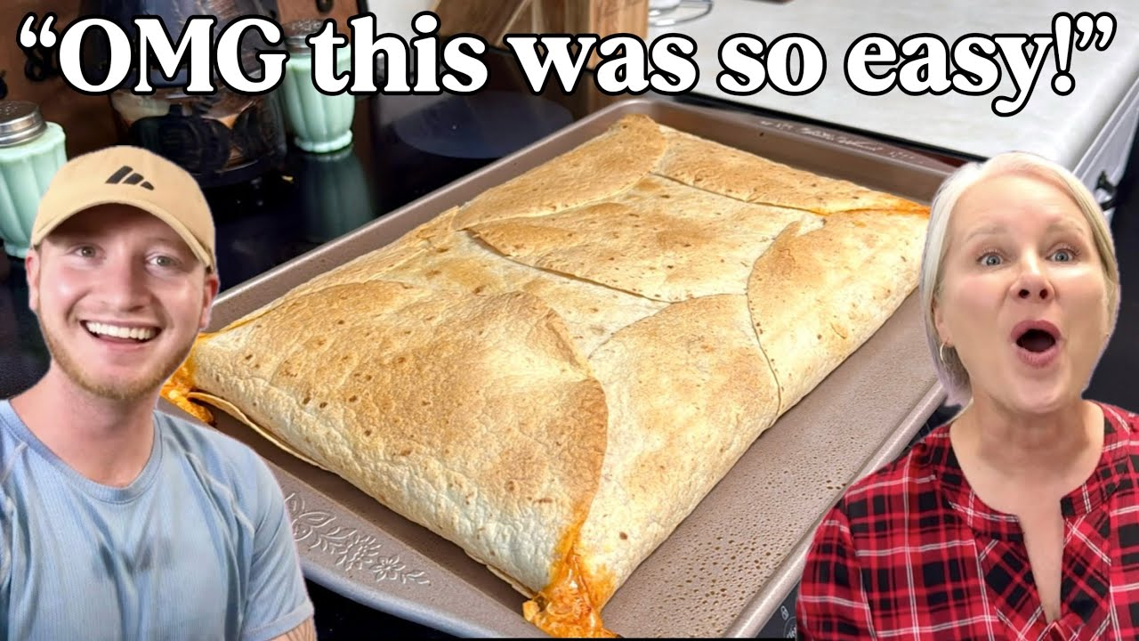 Feed the ENTIRE FAMILY for less than $15! 😱 Chicken Enchilada Sheet Pan Quesadilla