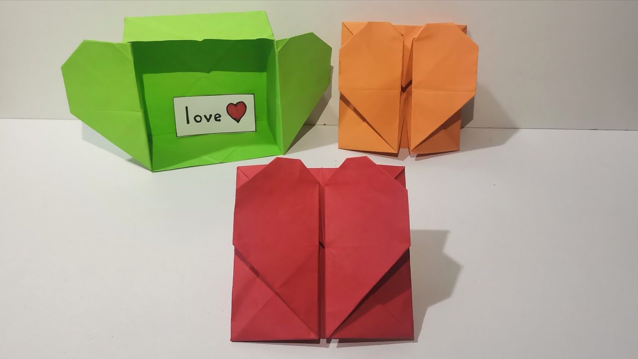 Cómo hacer una caja corazón de papel con origami - Manualidades Play