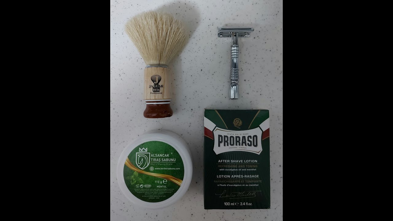 BAİLİ BR-176 Klasik Tıraş Aleti, Jaguar 1056 Tıraş Fırçası, Alsancak Mentollü Sabun...
