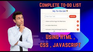 How To Create To Do List Using Html Css & Javascript | Javascript Project |  Part 2 | Baaghi Tech