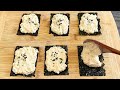 Just mashed the tofu and spread on the seaweed its as tasty as seafood omeletteseaweed tofu cake