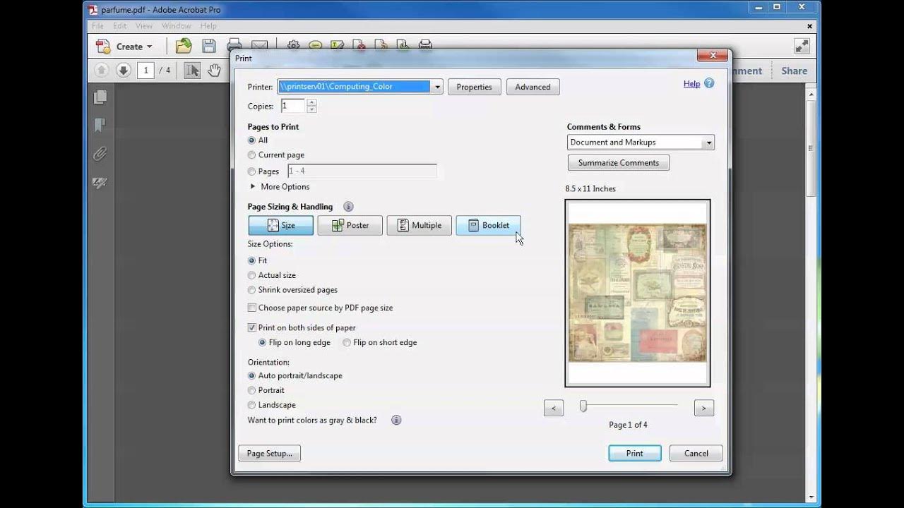 Printing digital 12x12 designs on 8 5 x 11 paper in acrobat youtube