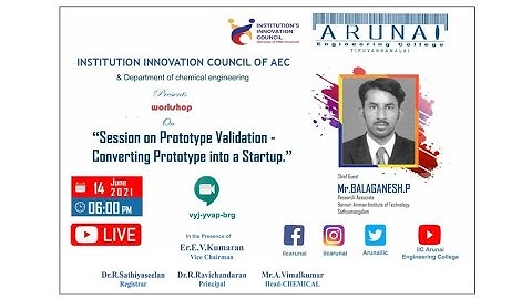 MHRD IIC | AEC | Session on prototype validation coverting prototype into a startup