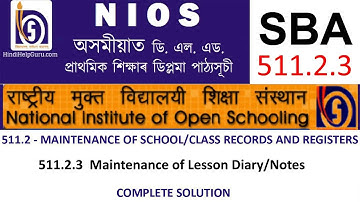 511.2.3    Maintenance of Lesson Diary Notes