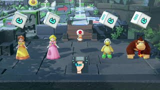 Super Mario Party - Mario Party - 50: Whomps Domino Ruins - Daisy, Peach, Hammer Bro, Donkey Kong