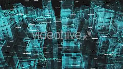 Network Social And Data Communication Connection Around Digital Hologram City | Motion Graphics ...