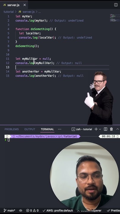 Difference between undefined and null in #javascript #code #nodejs ... image.