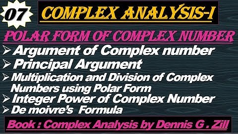 Lec#7|Polar form of Complex number|Argument & Principal Argument of Complex number|De-Moivre Formula