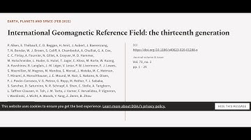 International Geomagnetic Reference Field: the thirteenth generation | RTCL.TV