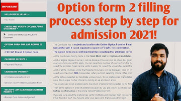 Option form 2 filling process step by step for admission 2021! #cetcell #diploma @BhiseSir