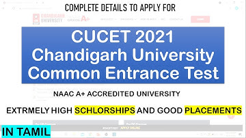 CUCET 2021 | CHANDIGARH UNIVERSITY COMMON ENTRANCE TEST | IN TAMIL | #Whatnextafterclass12