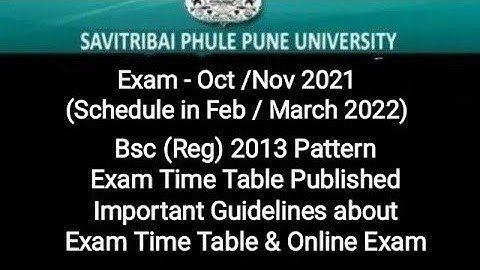 Bsc 2013 Pattern Exam Time Table Published - Important Guidelines for Online Exam