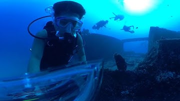 Insta360 One X dive case footage, Sea Tiger wreck Oahu, Hawaii